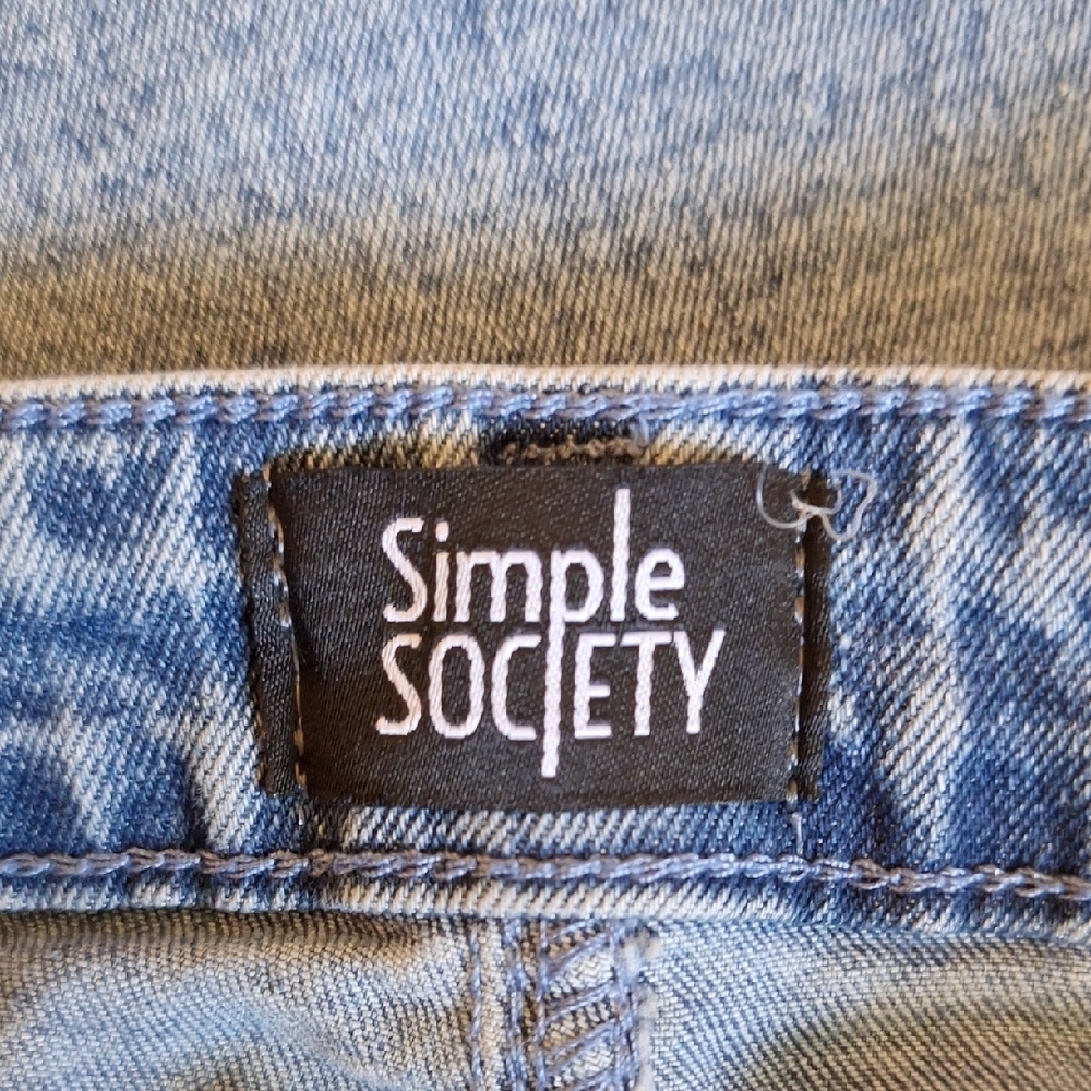 Simple Society Light Blue Butterfly Flared Jeans. NWT Size 13 - Picture 9 of 11